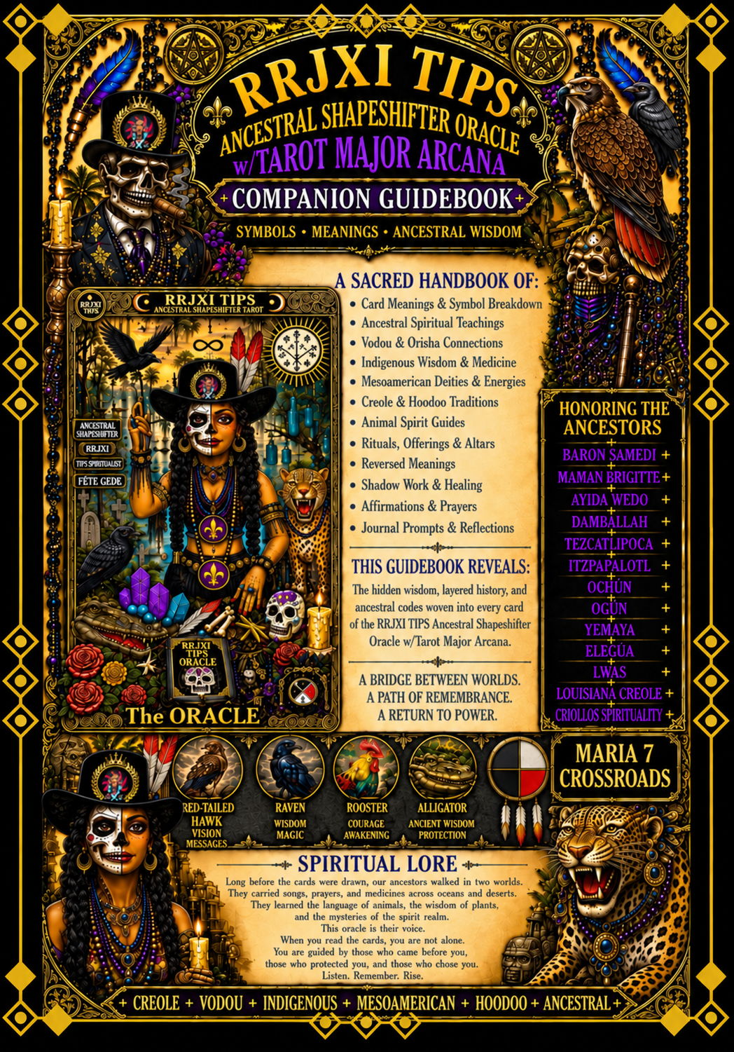 RRJXI TIPS Ancestral ShapeShifter Oracle w/Tarot Major Arcana GuideBook