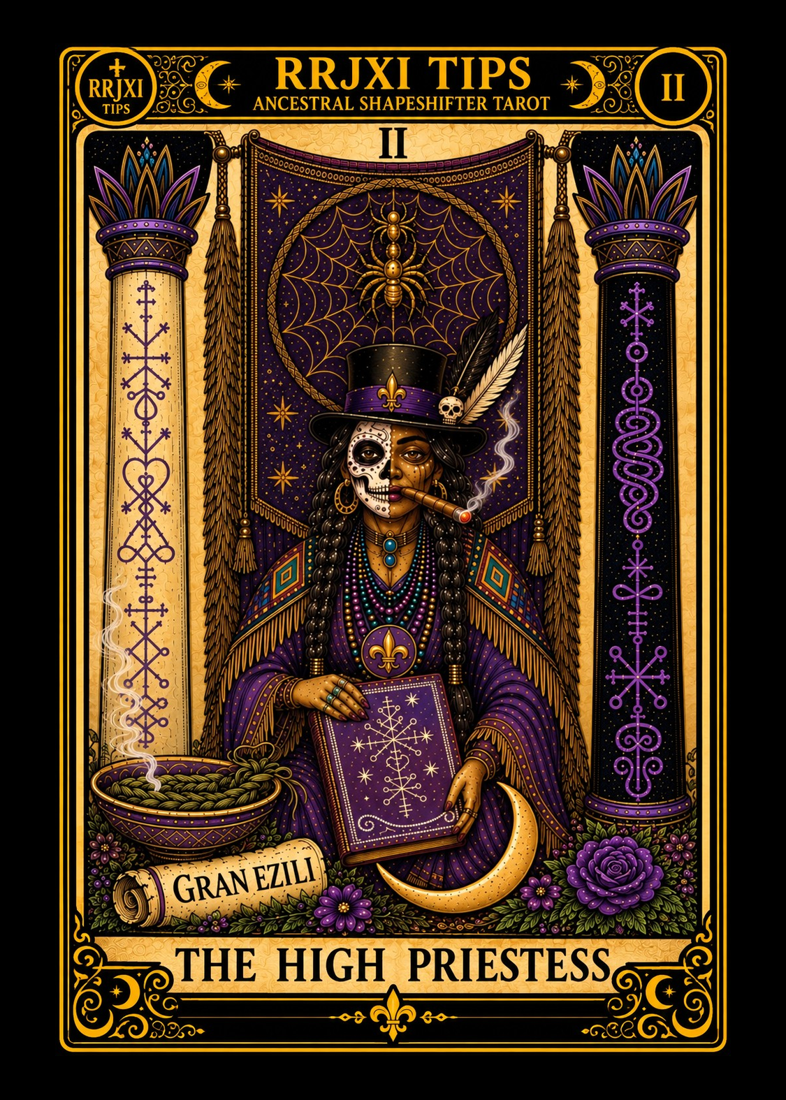 RRJXI TIPS Ancestral ShapeShifter Oracle Deck Set  includes Jumbo Cards (3.5” x 5”) with Guidebook